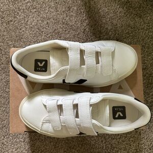 Veja White Sneakers Velcro Minimalist Design